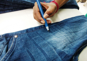 Denim pen is used to remove strip from denim