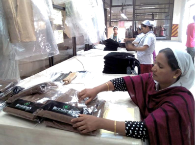 The activities of the finishing department of a garments factory ...