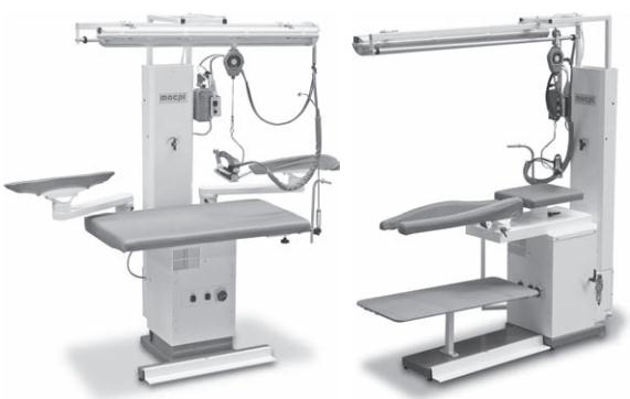 Ironing units showing a variety of surface shapes.
